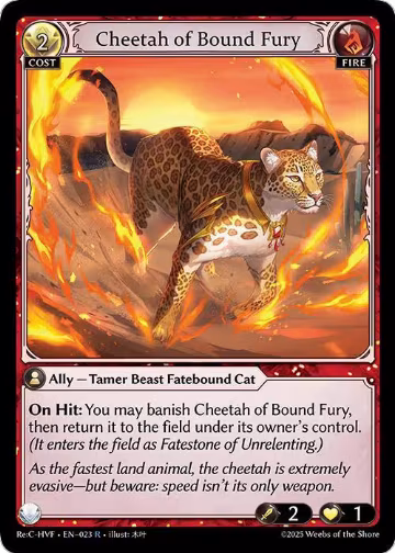 Cheetah of Bound Fury (023), Guo Jia Re: Collection, Heaven’s Favored — Grand Archive card price