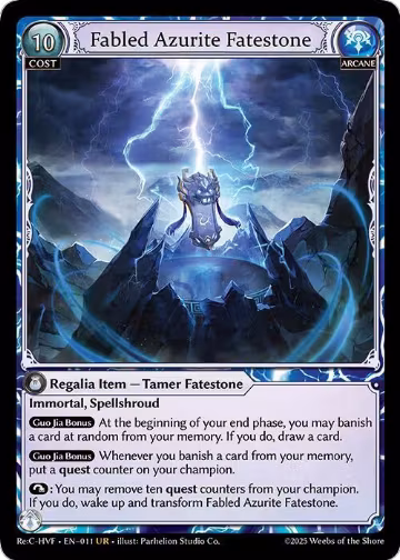 Fabled Azurite Fatestone (011) — card price