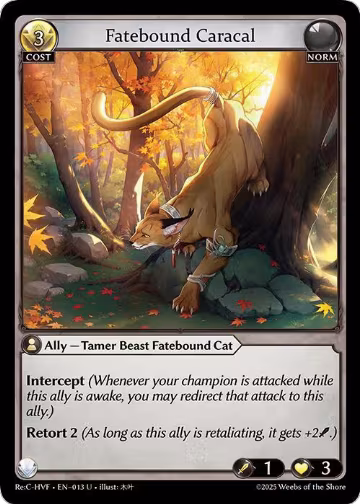Fatebound Caracal (013), Guo Jia Re: Collection, Heaven’s Favored — Grand Archive card price