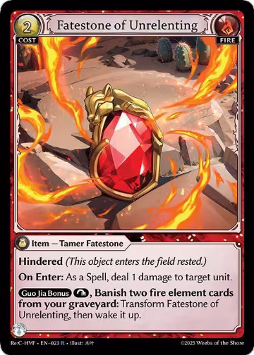 Fatestone of Unrelenting (023), Guo Jia Re: Collection, Heaven’s Favored — Grand Archive card price
