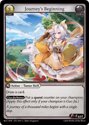 Journey's Beginning (019), Guo Jia Re: Collection, Heaven’s Favored — Grand Archive card price