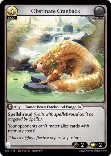 Obstinate Cragback (014), Guo Jia Re: Collection, Heaven’s Favored — Grand Archive card price