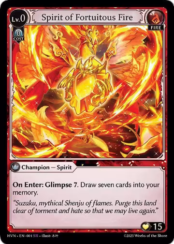 Spirit of Fortuitous Fire (001), Abyssal Heaven — Grand Archive card price