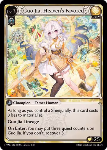 Guo Jia, Heaven's Favored (009), Abyssal Heaven — Grand Archive card price