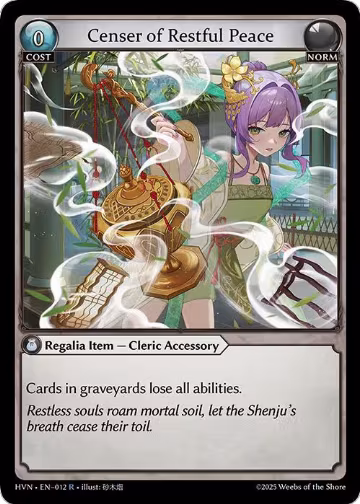 Censer of Restful Peace (012), Abyssal Heaven — Grand Archive card price