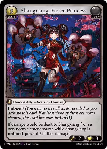 Shangxiang, Fierce Princess (062), Abyssal Heaven — Grand Archive card price