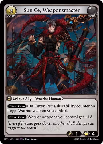 Sun Ce, Weaponsmaster (066), Abyssal Heaven — Grand Archive card price