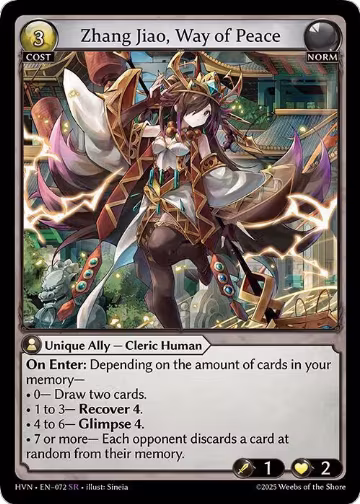 Zhang Jiao, Way of Peace (072), Abyssal Heaven — Grand Archive card price