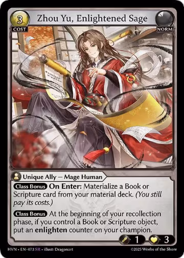 Zhou Yu, Enlightened Sage (073), Abyssal Heaven — Grand Archive card price