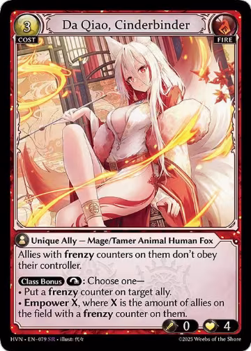 Da Qiao, Cinderbinder (079), Abyssal Heaven — Grand Archive card price