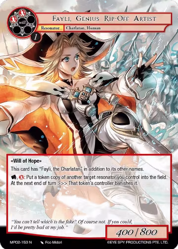 Fayli, Genius Rip-Off Artist (MP02-153 N), Masterpiece Collection 02 "Fates Reunited!" — Force of Will card price