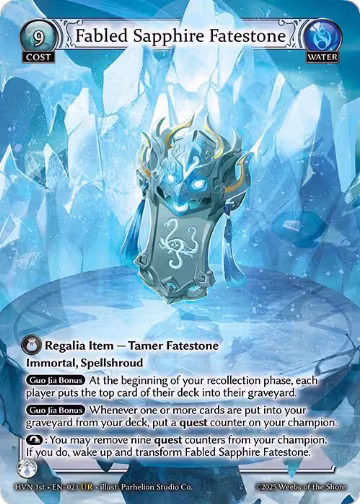 Fabled Sapphire Fatestone // Genbu, Black Tortoise (021), Abyssal Heaven — Grand Archive card price