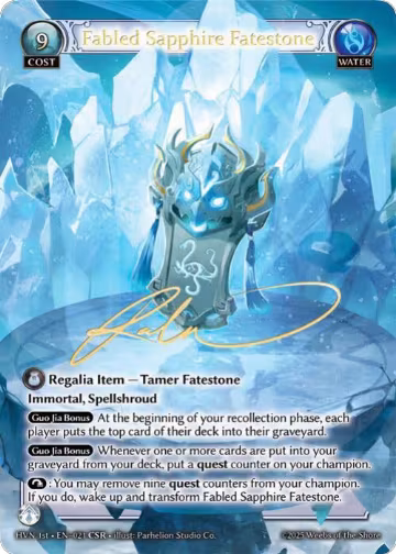 Fabled Sapphire Fatestone // Genbu, Black Tortoise (CSR) (021), Abyssal Heaven — Grand Archive card price