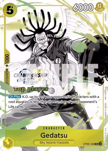 Gedatsu (Championship 2024 Top Player Pack Vol. 2) (OP05-102), One Piece Promotion Cards — One Piece card price