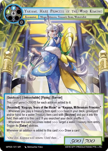 Yakami, Hare Princess of the Wind Kimono (MP02-121 MR), Masterpiece Collection 02 "Fates Reunited!" — Force of Will card price