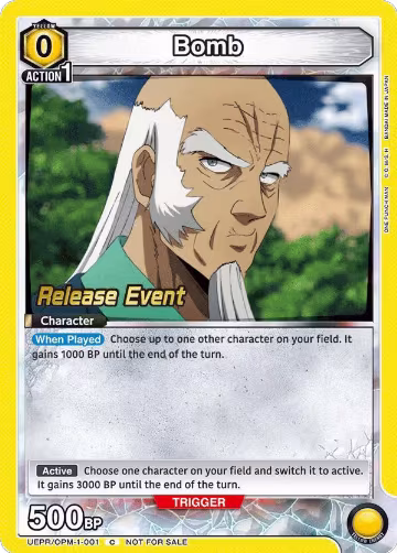 Bomb (001) (UEPR/OPM-1-001), One Punch Man Release Event Cards — Union Arena card price