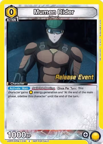 Mumen Rider (016) (UEPR/OPM-1-016), One Punch Man Release Event Cards — Union Arena card price