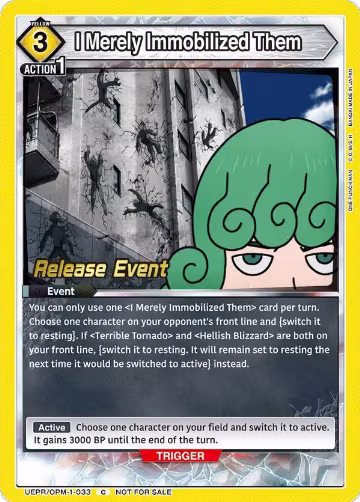 I Merely Immobilized Them (UEPR/OPM-1-033), One Punch Man Release Event Cards — Union Arena card price