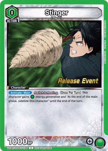 Stinger (UEPR/OPM-1-036), One Punch Man Release Event Cards — Union Arena card price