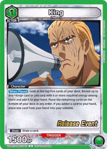 King (040) (UEPR/OPM-1-040), One Punch Man Release Event Cards — Union Arena card price