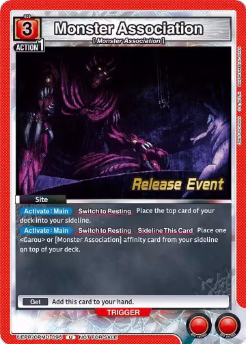 Monster Association (UEPR/OPM-1-096), One Punch Man Release Event Cards — Union Arena card price