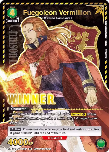Fuegoleon Vermillion (Winner) (UEPR/BCV-1-039), Union Arena Promotion Cards — Union Arena card price