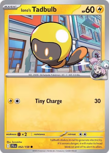 Iono's Tadbulb (052/159), Journey Together — Pokémon card price