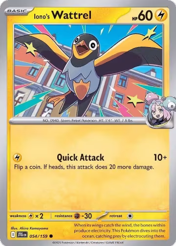Iono's Wattrel (054/159), Journey Together — Pokémon card price