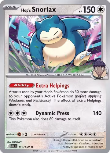Hop's Snorlax (117/159), Journey Together — Pokémon card price