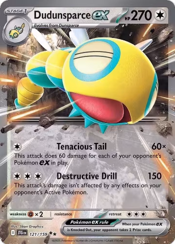 Dudunsparce ex - 121/159 (121/159), Journey Together — Pokémon card price