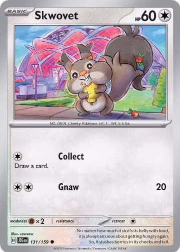 Skwovet (131/159), Journey Together — Pokémon card price