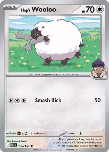 Hop's Wooloo - 135/159 (135/159), Journey Together — Pokémon card price