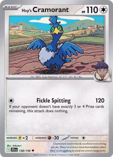 Hop's Cramorant (138/159), Journey Together — Pokémon card price