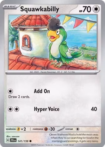 Squawkabilly (141/159), Journey Together — Pokémon card price