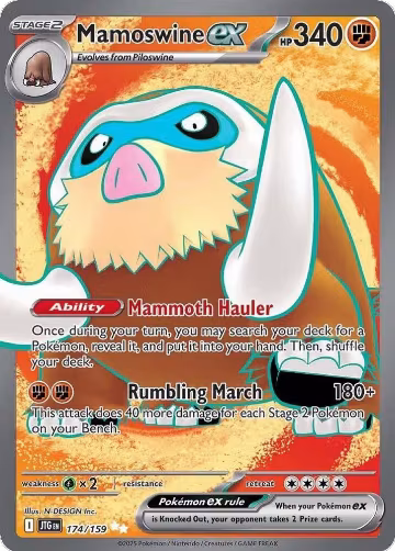Mamoswine ex - 174/159 (174/159), Journey Together — Pokémon card price