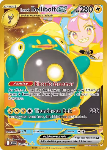 Iono's Bellibolt ex - 188/159 (188/159), Journey Together — Pokémon card price