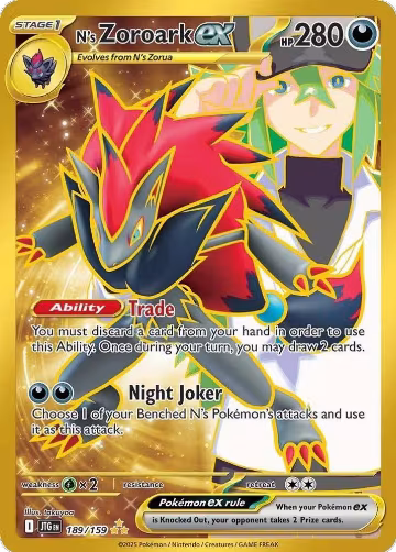 N's Zoroark ex - 189/159 (189/159), Journey Together — Pokémon card price