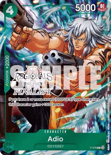 Adio (Offline Regional Finalist Card Set 2025 Vol.1) (P-078), One Piece Promotion Cards — One Piece card price