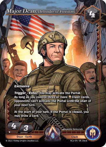 Major Dean, Defender of Freedom (AC5-017), Equilibrium — Alpha Clash card price
