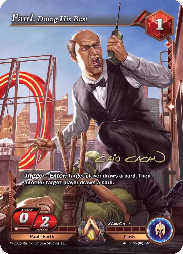 Paul, Doing His Best (Iconic Rare) (AC5-155), Equilibrium — Alpha Clash card price