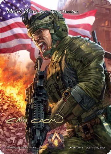 Major Dean, Defender of Freedom (Iconic Art) (AC5-157), Equilibrium — Alpha Clash card price