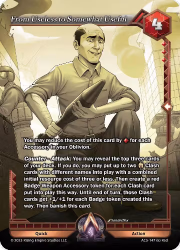 From Useless to Somewhat Useful (Gold Chase) (AC5-147), Equilibrium — Alpha Clash card price