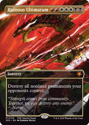 Ruinous Ultimatum (Borderless) (108), Special Guests — Magic card price