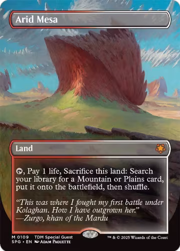 Arid Mesa (Borderless) (109), Special Guests — Magic card price