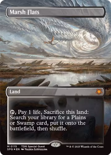 Marsh Flats (Borderless) (Dragonscale Foil) (115), Special Guests — Magic card price