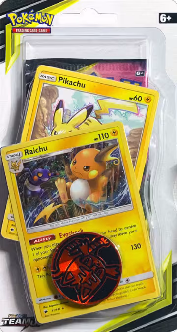 Team Up Premium Checklane Blister [Raichu], SM - Team Up — Pokémon sealed product price