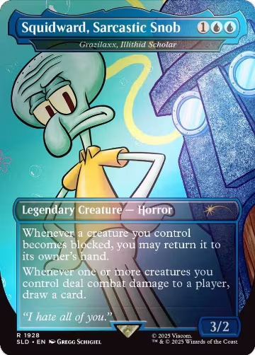 Squidward, Sarcastic Snob - Grazilaxx, Illithid Scholar (Rainbow Foil) (1928), Secret Lair Drop Series — Magic card price