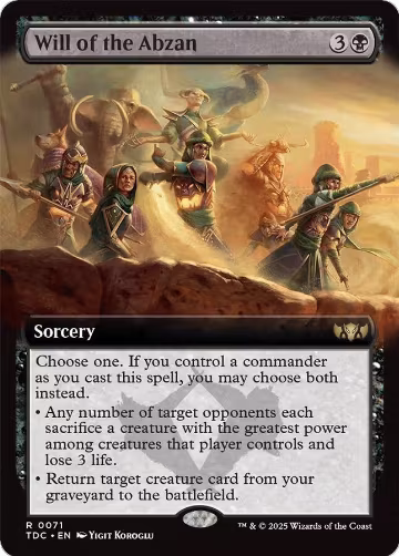 Will of the Abzan (Extended Art) (71), Commander: Tarkir: Dragonstorm — Magic card price