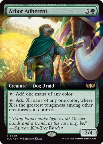 Arbor Adherent (Extended Art) (82), Commander: Tarkir: Dragonstorm — Magic card price