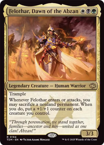 Felothar, Dawn of the Abzan (184), Tarkir: Dragonstorm — Magic card price
